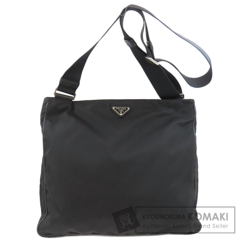 Prada Logo Crossbody Messenger Bag Black